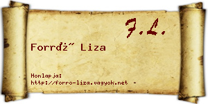 Forró Liza névjegykártya